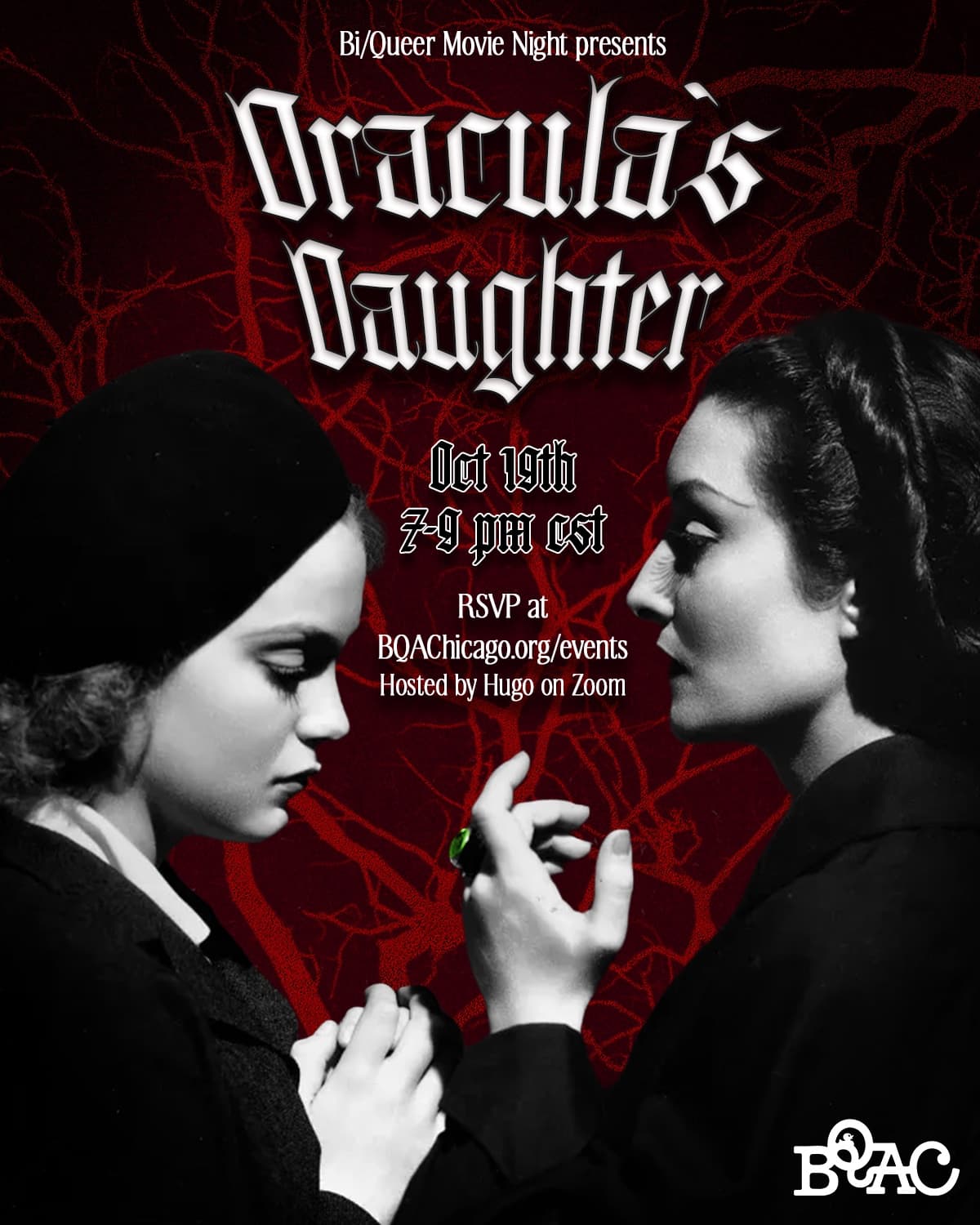 Flyer for Bi/Queer Movie Night